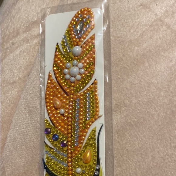 Handmade Dimond Peacock Feather Bookmark - Picture 12 of 12